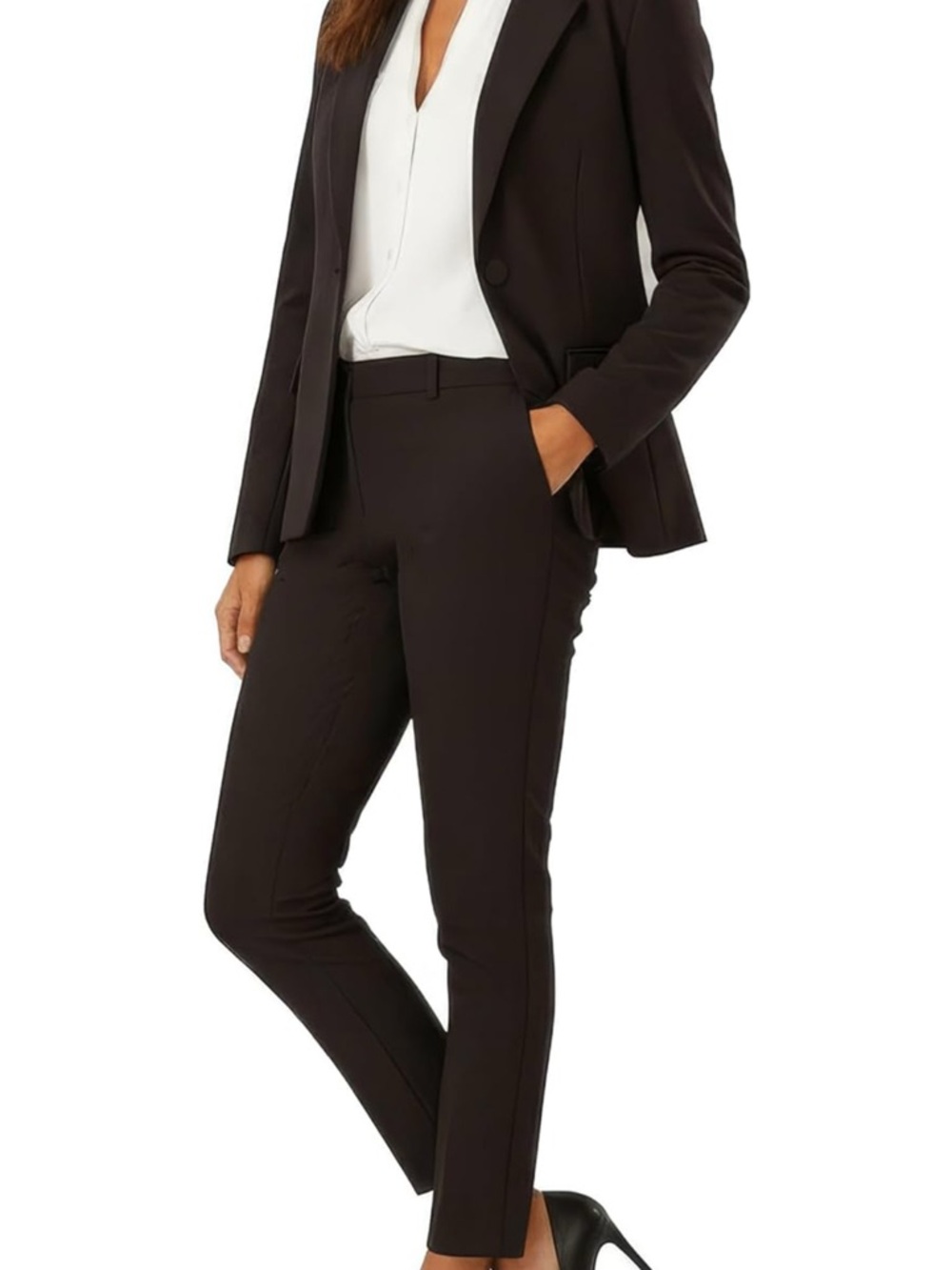 Tailored Black Women's Pantsuit - Pants and Suit Jacket